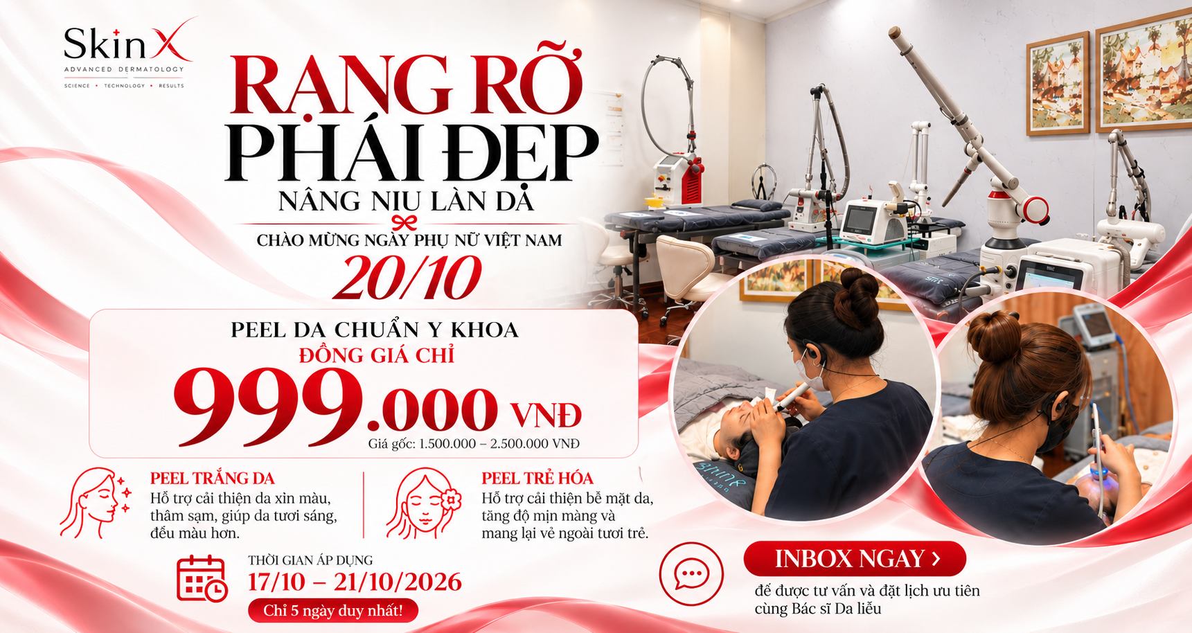 Rạng rỡ phái đẹp – nâng niu làn da | Ưu đãi đặc biệt 20/10